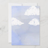 Teddy Bear Floating with Balloons Boy Baby shower Kaart (Achterkant)