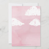 Teddy Bear Floating with Balloons Girl Baby Kaart (Achterkant)