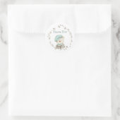Teddy Bear Floral Baby shower Dank u Stickers (Tas)