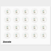 Teddy Bear Floral Baby shower Envelope Seals Ronde Sticker (Vel)