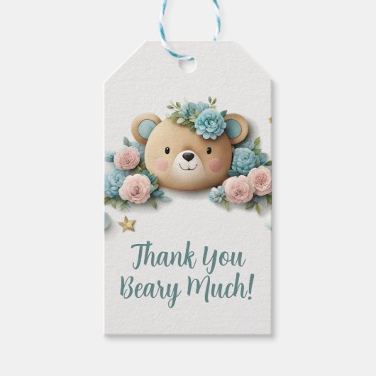 Teddy Bear Floral Cadeaulabel (Voorkant)