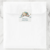 Teddy Bear Floral Vierkante Sticker (Tas)
