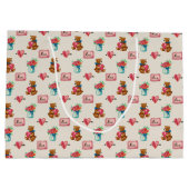 Teddy Bear & Flower Bouquet Patterned Groot Cadeauzakje (Achterkant)