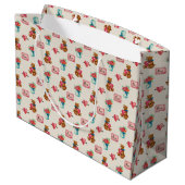 Teddy Bear & Flower Bouquet Patterned Groot Cadeauzakje (Achterkant Gekanteld)