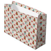 Teddy Bear & Flower Bouquet Patterned Groot Cadeauzakje (Voorkant Gekanteld)