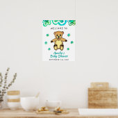 Teddy Bear Flower Floral Baby shower Welcome Poster (Keuken)