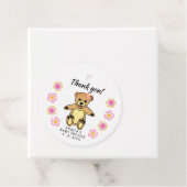 Teddy Bear Flowers Baby shower Dank u wel Bedankjes Labels (In situ)