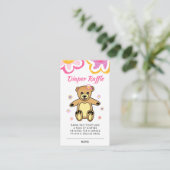 Teddy Bear Flowers Baby shower Diaper Raffle Informatiekaartje (Staand voorkant)