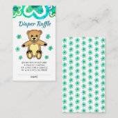 Teddy Bear Flowers Baby shower Diaper Raffle Informatiekaartje (Voorkant / Achterkant)