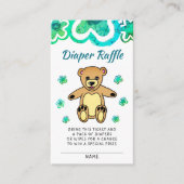 Teddy Bear Flowers Baby shower Diaper Raffle Informatiekaartje (Voorkant)