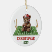 Teddy Bear Football Ornament voor jongens (Rechts)