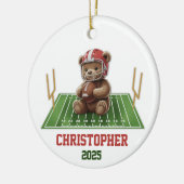 Teddy Bear Football Ornament voor jongens (Links)