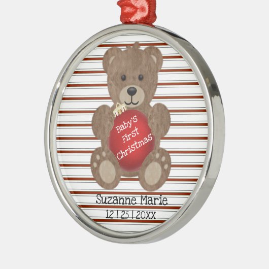 Teddy Bear for Baby Ceramic Ornament (Links)