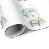Teddy Bear for Baby Script Baby shower Wrapping Cadeaupapier (Rol Hoek)