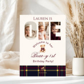 Teddy Bear Foto Beary 1e verjaardag Welkom Poster