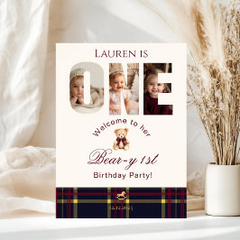 Teddy Bear Foto Beary 1e verjaardag Welkom Poster