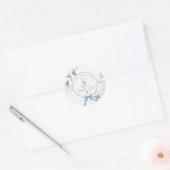 Teddy Bear French Nursery Baby shower Thank you Ronde Sticker (Envelop)