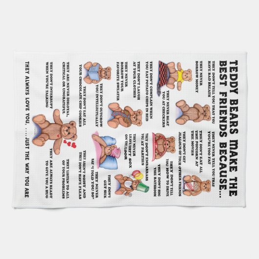 Teddy Bear Friends Towel Theedoek (Horizontaal)