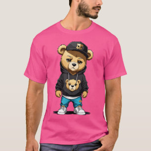 Teddy Bear-gangster in hiphop-straatkleding T-shirt