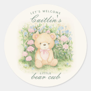 Teddy Bear Garden Baby shower Ronde Sticker