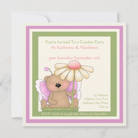 Teddy Bear Garden Kaart (Voorkant)