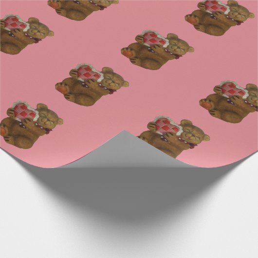 Teddy Bear geeft een hart Cadeaupapier (Hoek)