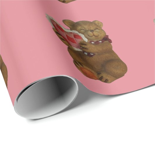 Teddy Bear geeft een hart Cadeaupapier (Rol Hoek)