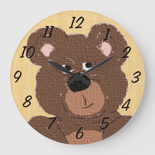 Teddy Bear (geel) Grote Klok (Voorkant)