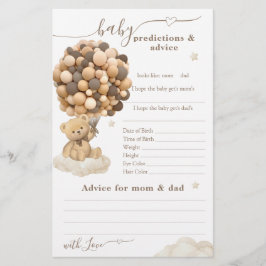 Teddy Bear Gender Neutraal Baby shower Spel