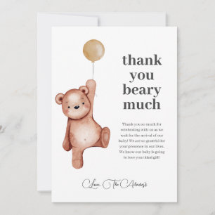 Teddy Bear Gender Neutral Baby shower Bedankkaart