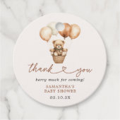Teddy Bear Gender Neutral Baby shower Bedankt Bedankjes Labels (Voorkant)