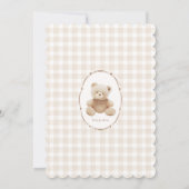 Teddy Bear Gender Neutral Baby shower Kaart (Achterkant)