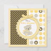 Teddy Bear Gender Neutral Baby shower Kaart (Voorkant)