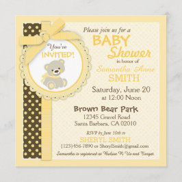 Teddy Bear Gender Neutral Baby shower Kaart