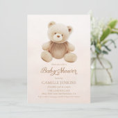 Teddy Bear Gender Neutral Baby shower Kaart (Staand voorkant)