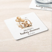 Teddy Bear Gender Neutral Baby shower Kartonnen Onderzetters (Schuin)
