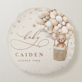 Teddy Bear Gender Neutral Baby shower Nursery Gift Rond Kussen