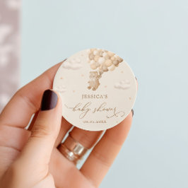 Teddy Bear Gender Neutral Baby shower Ronde Sticker