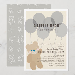 Teddy Bear Gender Neutral Drive-by Baby shower Kaart