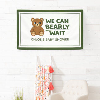 Teddy Bear Gender Neutral Minimalist Baby Shower Spandoek