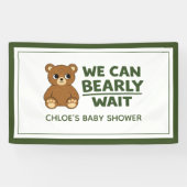 Teddy Bear Gender Neutral Minimalist Baby Shower Spandoek (Horizontaal)