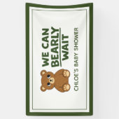 Teddy Bear Gender Neutral Minimalist Baby Shower Spandoek (Verticaal)