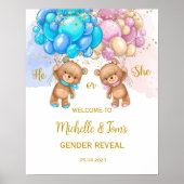 Teddy Bear Gender onthaal welkomstbord Poster (Voorkant)