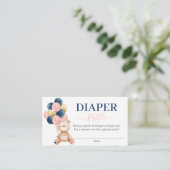 Teddy Bear Gender onthullen diapere raffle Informatiekaartje (Staand voorkant)