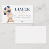 Teddy Bear Gender onthullen diapere raffle Informatiekaartje (Voorkant / Achterkant)