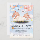 Teddy Bear Gender onthullen partijuitnodiging Kaart (Voorkant)