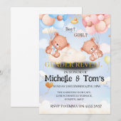 Teddy Bear Gender onthullen partijuitnodiging Kaart (Voorkant / Achterkant)