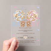 Teddy Bear Gender onthulling Acryl Uitnodigingen (Insitu (Draagbaar))