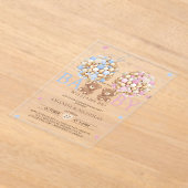 Teddy Bear Gender onthulling Acryl Uitnodigingen (Laagn)