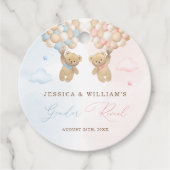 Teddy Bear Gender onthulling Bedankjes Labels (Voorkant)